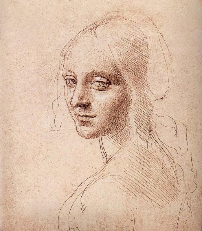 LEONARDO da Vinci Study fur the head of a Madchens